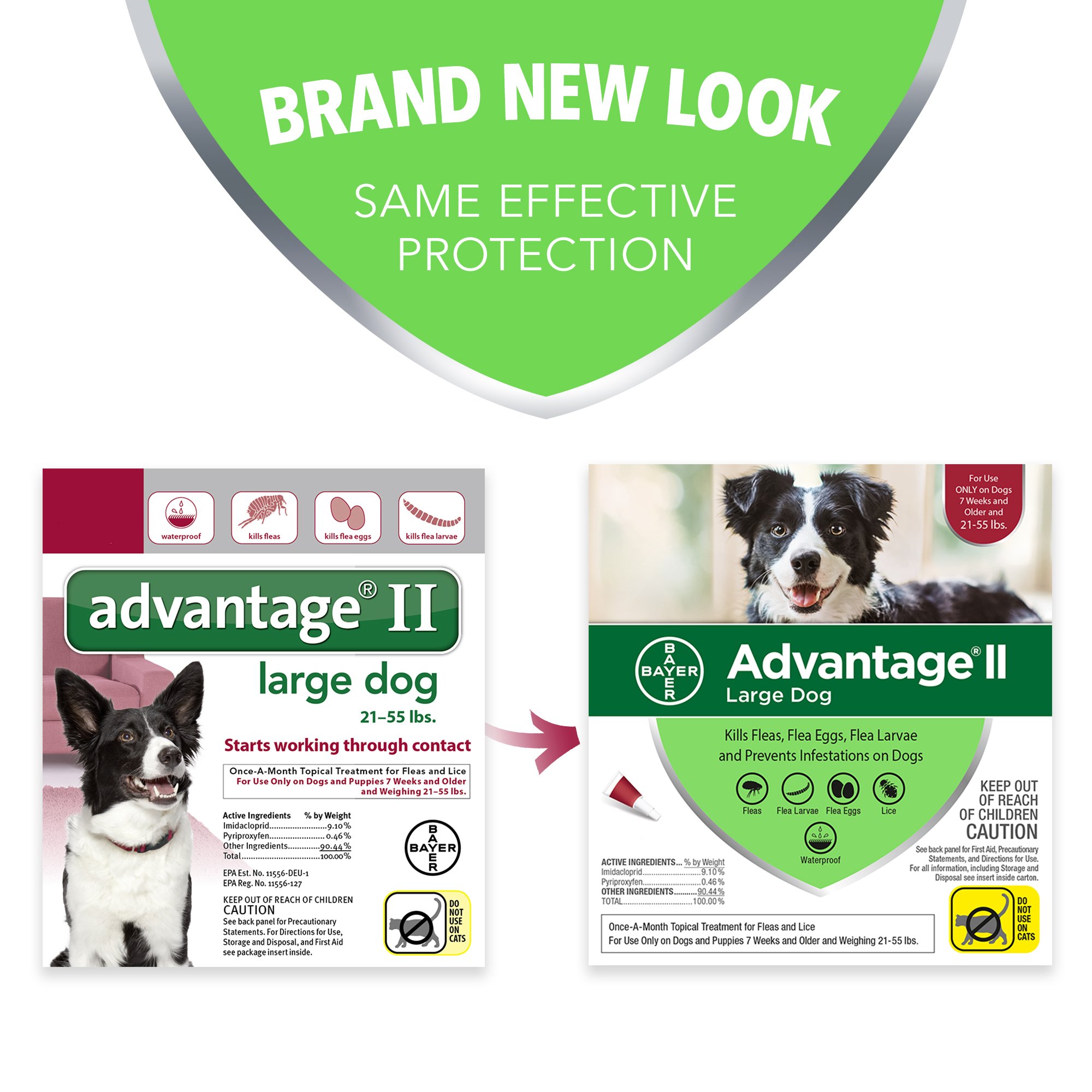Bayer Advantage II Flea and Lice Treatment for Large Dogs, 2155 lb, 4