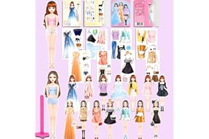 DANIEL AXEL Magnetic Dress Up Dolls,Magnetic Doll Dress Up Kits Magnetic Paper Dolls Pretend Play Set for Girls Ages 4 Years Up Kids Travel Activities Road Trip Car Ride Interactive Learning Image (I Set)