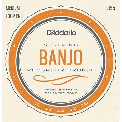 Cordes Banjo D'Addario 5-Cordes Medium 10-23 Nickel | Pour Banjo 5 Cordes