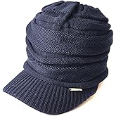 CHARM Mens Winter Knit Beanie Hat - Womens Slouchy Visor Cap Summer Baggy Slouch Knit
