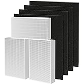 HPA300 HEPA Filter Replacement for Honeywell HPA300 Series Air Purifiers HPA300, HPA300VP, HPA304, HPA3300, Replace HRF-R3 (3 Ture HEPA R Replacement Filter + 4 Activated Carbon Pre-Filter)