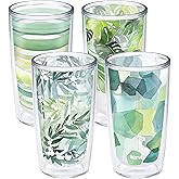 Tervis Yao Cheng Green Crystal Made in USA Double Walled Insulated Tumbler Travel Cup Keeps Drinks Cold & Hot, 16oz 4pk, Green Collection