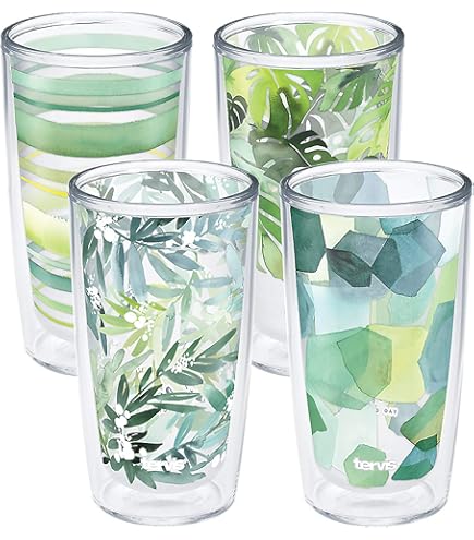 Tervis Yao Cheng - Azure Collection Made in USA Double Walled Insulated Tumbler Travel Cup Keeps Drinks Cold & Hot, 16oz, Blooming