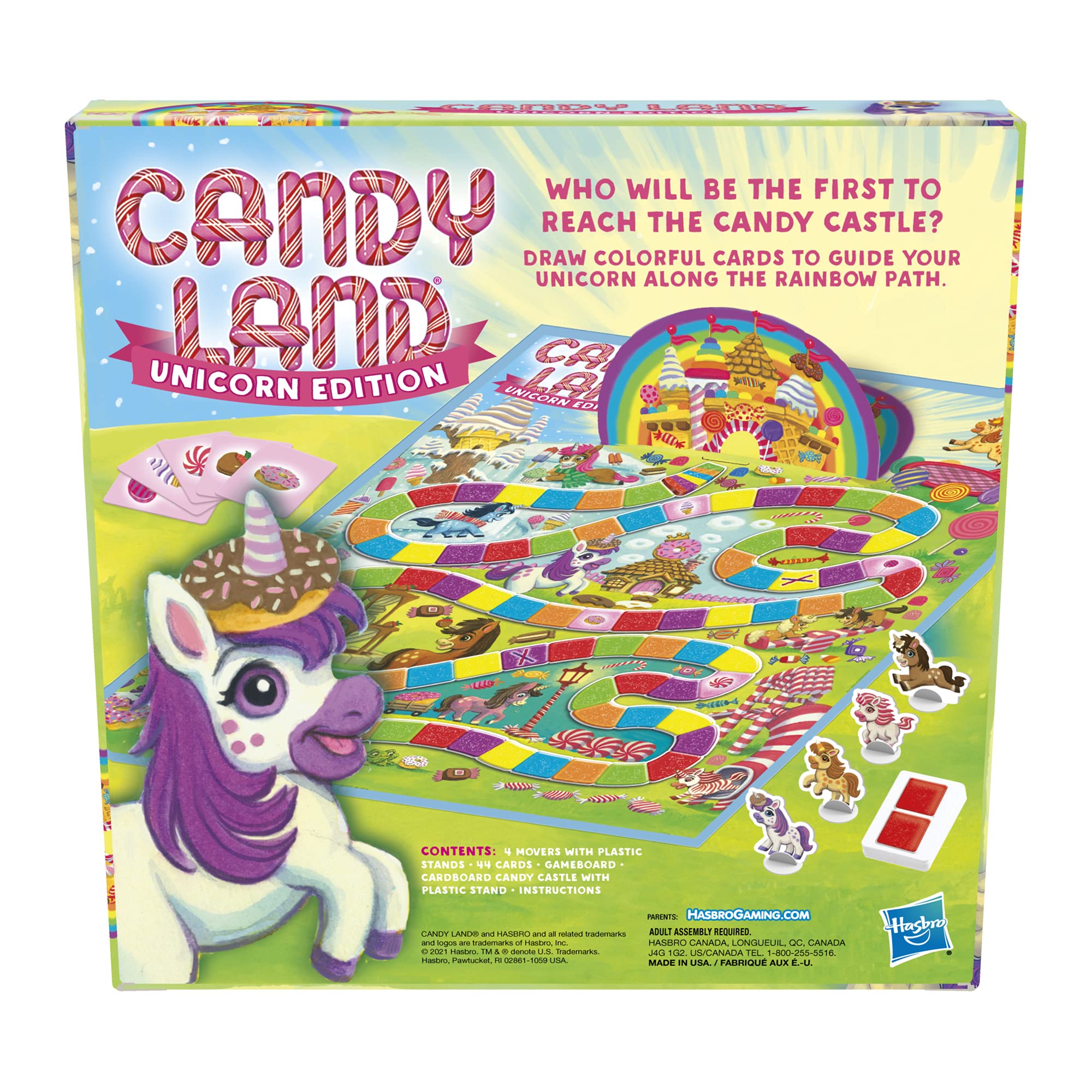 Hasbro Gaming Candy Land Unicorn Edition Preschool Board Game | Back to School Gifts for Kids | Classroom Toys | Ages 3+ (Amazon Exclusive)