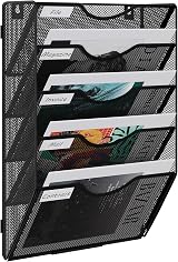 EasyPAG 5 Tier A4 Mesh In Tray Wall Pocket File Holder Black