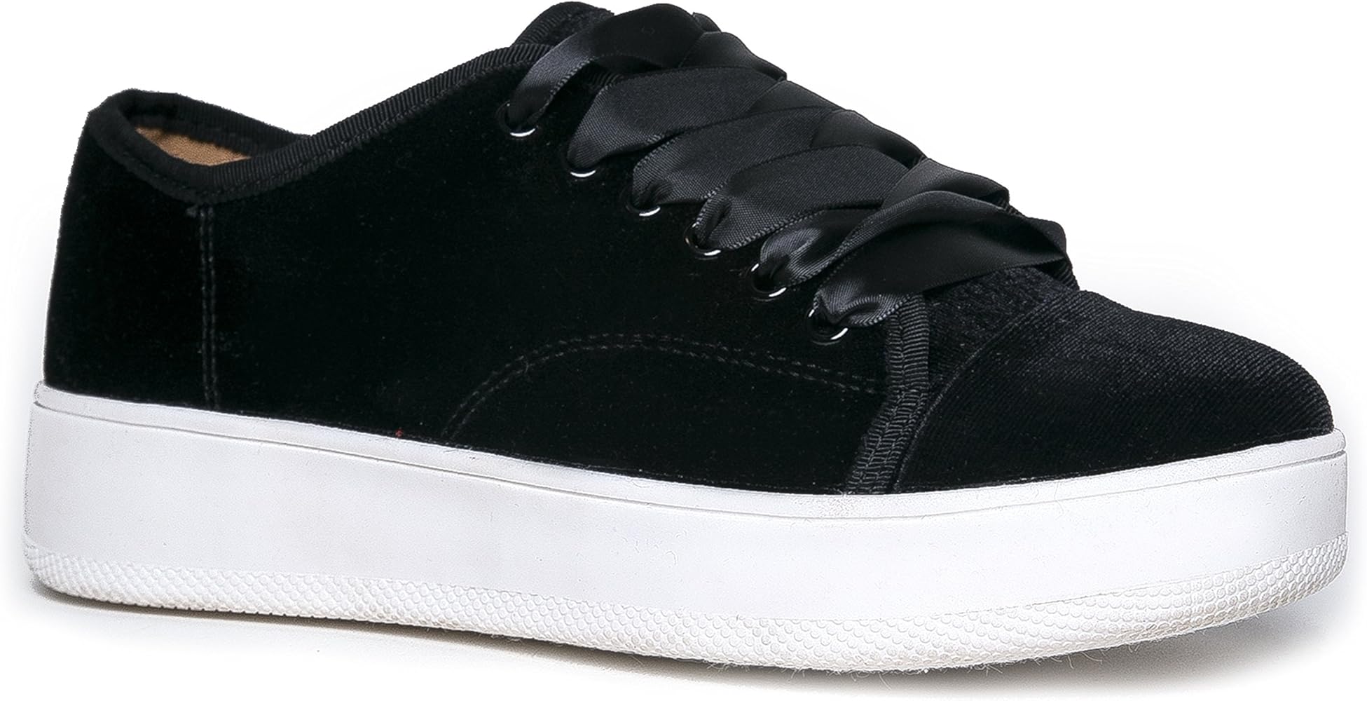 black velvet platform sneakers