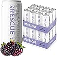 Tru Rescue Seltzer, Blackberry Flavored Sparkling Water Made with Real Fruit Juice - Hydration Detox Drink plus Electrolytes - Caffeine Free, Kosher, GF, No Added Sugar Beverages, 12oz (Pack of 24)
