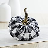 Buffalo Plaid Small Velvet Pumpkin, Handmade Home