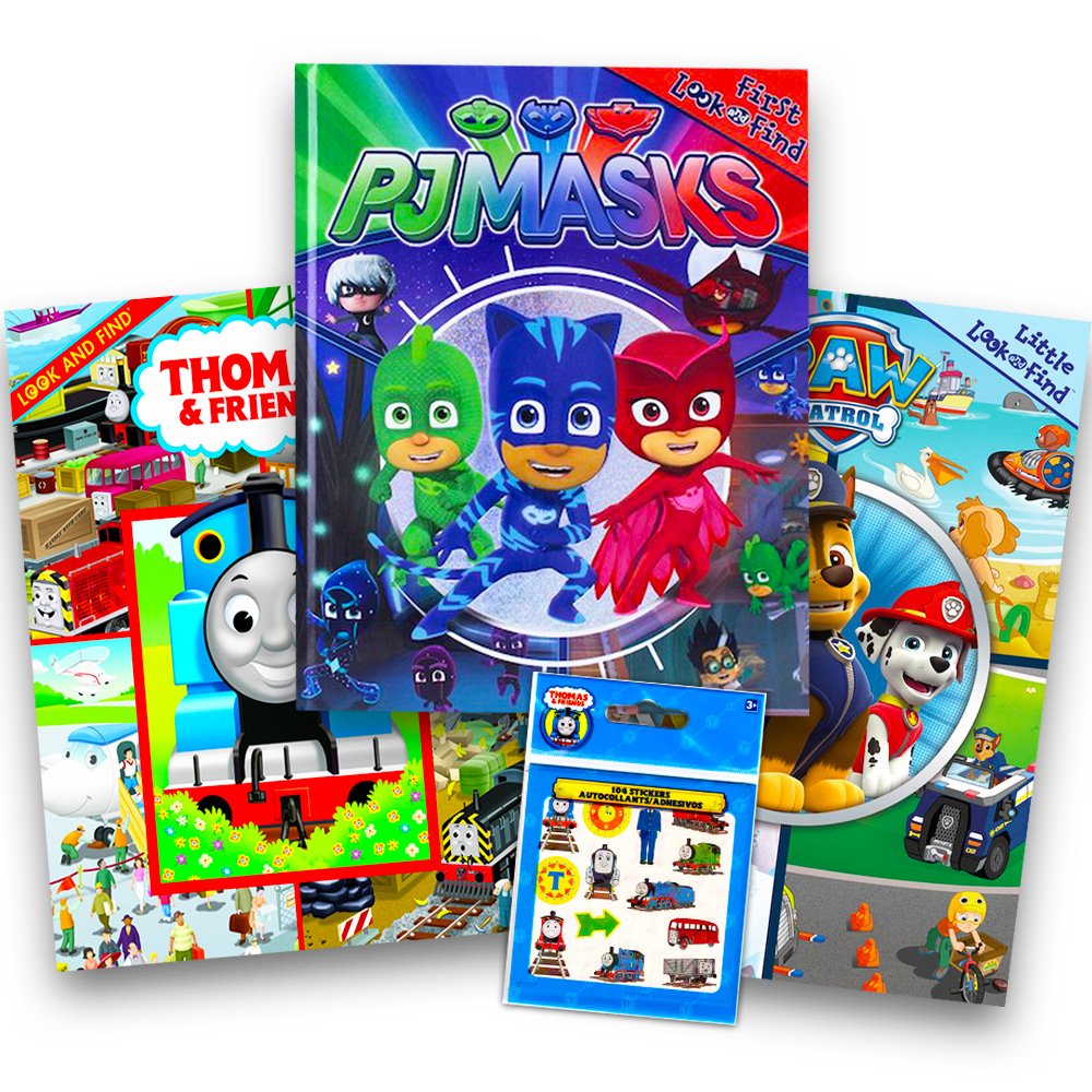 "My First" Look and Find Books Set -- 2 Look and Find Books Featuring Paw Patrol and Thomas the Train with Highlights Stickers and More