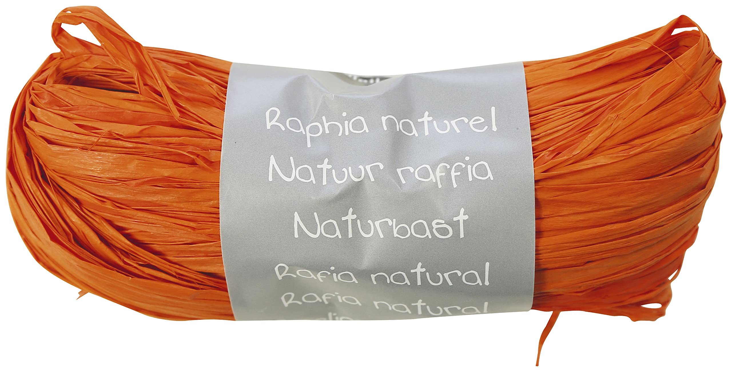 Clairefontaine - 196058C - Orange Raffia Ball - Set of Several Raffia Threads Length 1m50 per Thread- 50g - Creative Leisure - Gift Wrapping - DIY Multiples