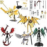 T13 Figure Set & Titan 13 Toys 5 Pack(3d Printed Action Figures Assembly Completed)(Multi-Jointed Movable)(Angel Designs Includes Various Accessories ) Dummy T 13 Figures Desk Decoration 5.5in