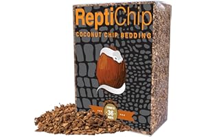 REPTICHIP PREMIUM COCONUT SUBSTRATE ReptiChip Reptile Bedding Loose Coconut Chip 36 Quart Coco Husk Substrate Mulch for Snake Habitat, Ball Python Terrarium, Turtle Tanks, Tortoise Enclosure