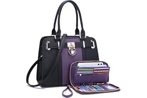 QIYUER Handbags Sets For Women Shoulder Bags Top Handle Work Satchel Tote Purses Set With Matching Wallet 2pcs