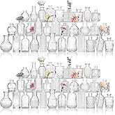 CEWOR Glass Bud Vases in Bulk, Set of 64 Small Vases for Centerpieces, Flower Vases for Flowers in Bulk for Rustic Wedding Home Table Decorations