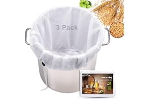 3 Pack Brew Bags Extra Large, Wine Beer Making Utensils Reusable, 26"x22" Fine Mesh Strainer Bag for Home Brewing Hops Grains