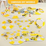 TODARRUN Construction Race Track Toys with 6 Vehicles and Flexible Track Set view 3