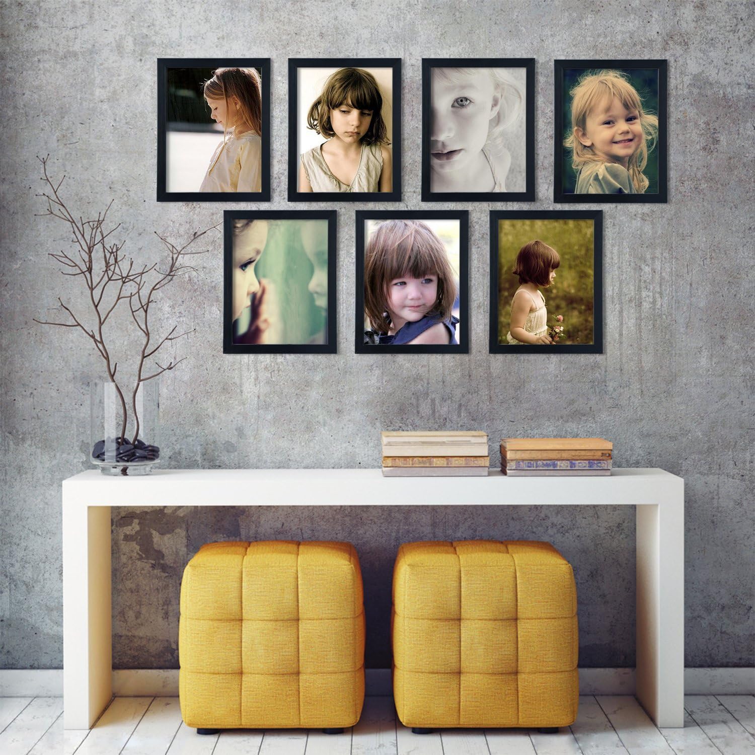 Giftgarden 8x10 Picture Frame Multi Photo Frames Set for Wall Decor or Tabletop Display, 7 Pack, Black -
