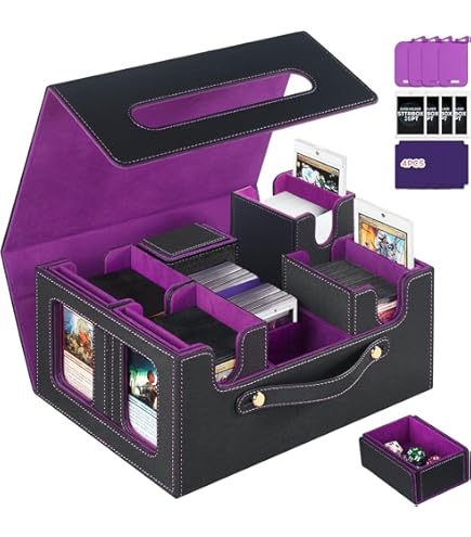 Amazon.com: ArtBoutiq Commander Deck Box for MTG, 6-Deck Modular Card Case  with Dice Tray Holds 600+ Double-sleeved Cards, Removable Trading Cards  Storage Box with 35PT Magnetic Card Holders for TCG, Black Red :