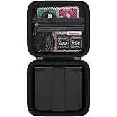 Supmay Carrying Case for RG34XXSP/RG35XXSP/Miyoo Flip V2 Retro Game Console, Portable Handheld Game Console Travel Storage Case with Mesh Bag for SD Card, USB Charging Cable, User Manual, Black