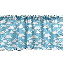 Ambesonne Blue Window Valance, Clear Summer Sky