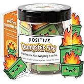 Positive Dumpster Fire Jar, Emotional Supports 60 Affirmation Cards for Women, Dumpster Fire Desk Accessories, Dumpster Fire Zen Garden, Coworker Gifts for Women, Best Gift for Boss