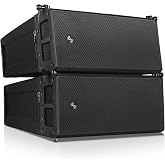 Sound Town ZETHUS Series Pair of Dual 6.5" Powered Line Array Speakers with Class-D Amplifier, DSP, for Lounge, Club, Bar, Theater, Restaurant, Church, Black(ZETHUS-A26PW-PAIR)