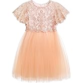 TUTULAND Tutu Dress for Girls - Glitter Sequin Tulle Dress Tiered Layered Flower Girl Dress for Wedding Birthday Photo Prop