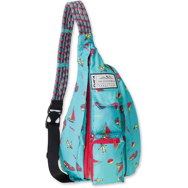 Kavu Teal Sling Bag with Coral & White Sailboat Print Kavu | Bags | Kavu Teal And Yellow Sling Bag | Poshmark main image 2