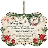 HYTURTLE to My Daughter Christmas Ornament 2025 Tree Decoration, Daughter Gifts from Mom, Mother, Inspirational Gift Idea for Her, Girls, Women, Holiday Decor Aluminum Ornament Keepsake for Daughters