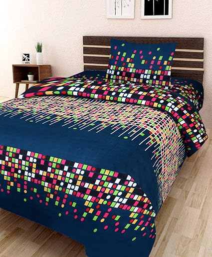 Amayra Home 180 TC Microfibre Single 3D Luxury Bedsheet with 1 Pillow Cover - Floral, Brown
