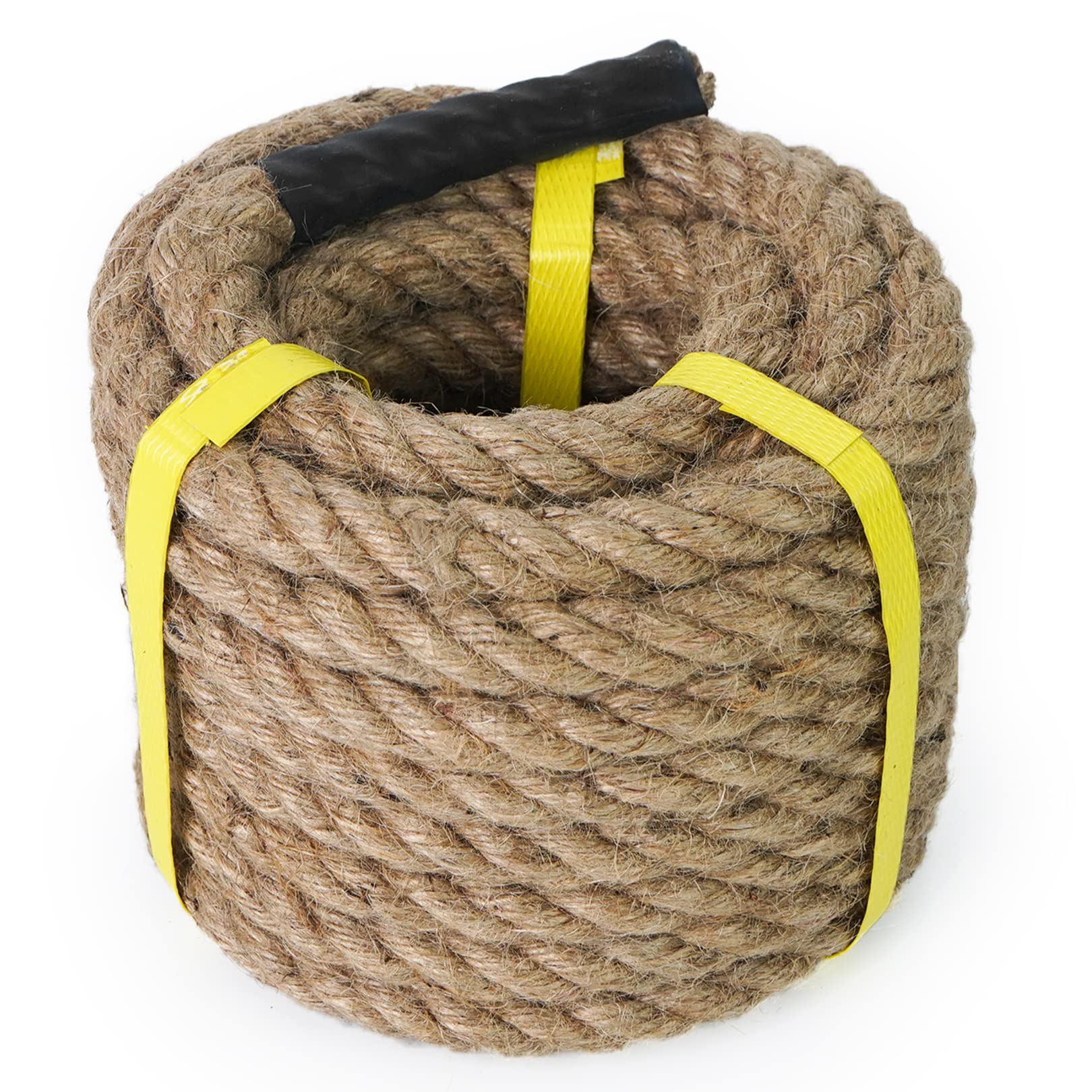 Aoneky Natural Jute Rope 15m 25mm - 14/16/ 20/25 /30/40/50mm Thick Heavy Duty Twisted Hemp Rope for Tug of War, Climbing, Decoration, Decking Garden Fencing