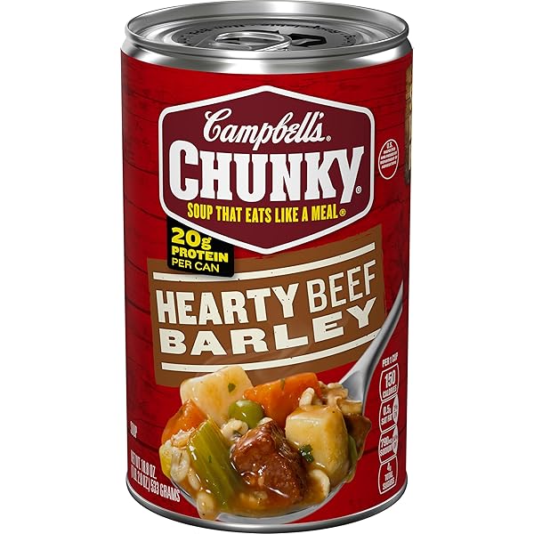 CAMPBELL’S CHUNKY SOUP, HEARTY BEEF AND BARLEY SOUP,...