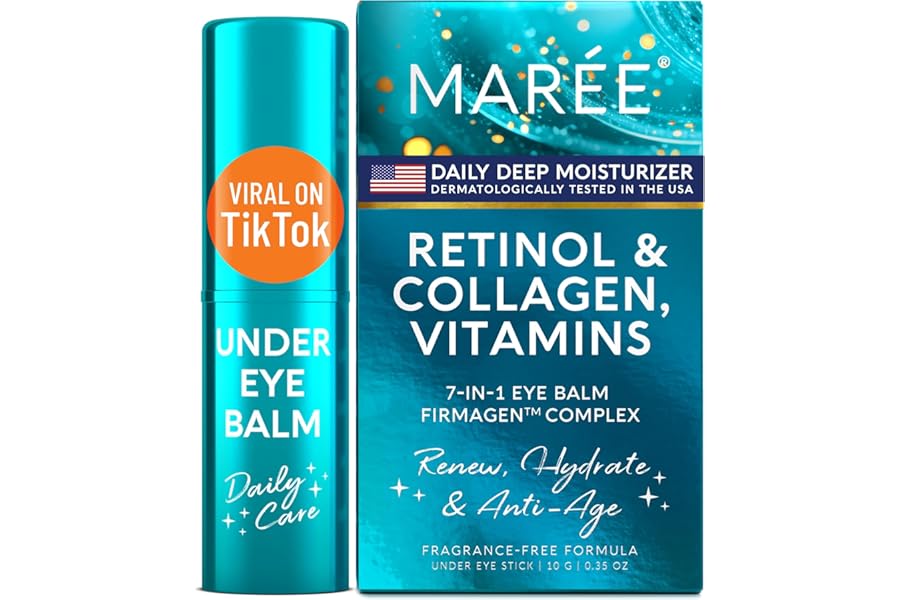 MAREE Under Eye Balm Stick with Retinol & Ceramide Complex – Facial Moisturizer for Dark Circles & Wrinkles – Under Eye Brightener Stick, Anti Wrinkle Hydrating Face Skincare