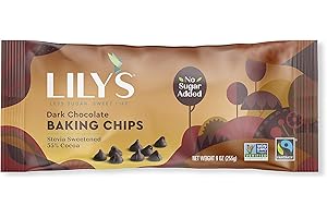 Dark Chocolate Chips by Lily's | Stevia Sweetened, No Added Sugar, Low-Carb, Keto Friendly | 55% Cocoa | Fair Trade, Gluten-Free & Non-GMO | 9 ounce, 3-Pack, Brown, 4001A3