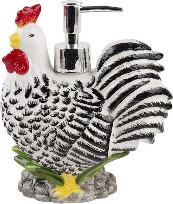 Home Essentials Ceramic Rooster Shaped Soap Dispenser