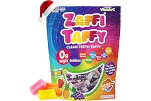 ZOLLIPOPS Zaffi Taffy Sugar Free Candy - Dye Free, Keto & Diabetic-Friendly, Dentist-Approved Treats for Kids (Natural Fruit Flavor, 3 oz)