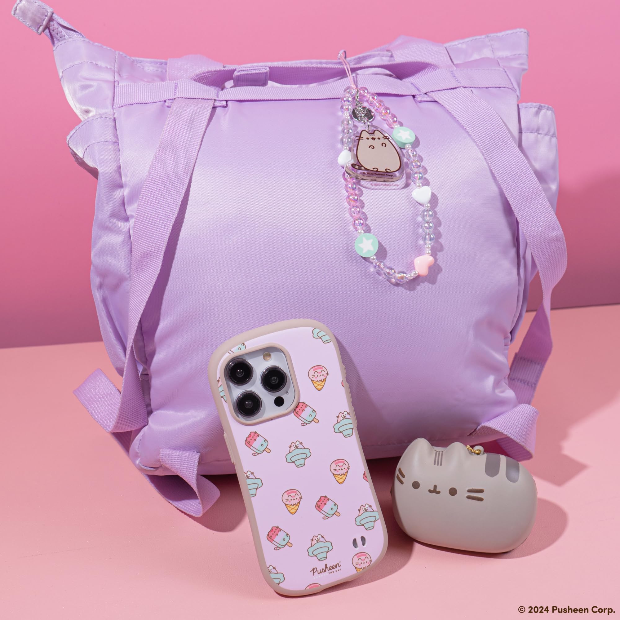 iFace Pusheen the Cat Beaded Wristlet Universal Charm Strap - Wrist Strap for Cell Phone Camera Keys AirPods