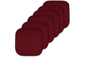 Sweet Home Collection Cushion Memory Foam Chair Pads Honeycomb Nonslip Back Seat Cover 16" x 16" 6 Pack Wine Burgundy