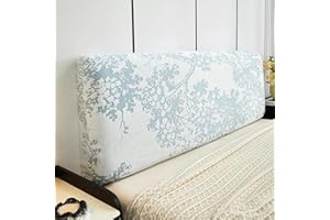 CSYBYW Stretch Headboard Covers Full Queen King Size Bed Headboard Slipcover Jacquard Bed Head Cover Dustproof Protector for Upholstered Wood Headboard Cover(Blue,Queen: 59.0 in/150 cm)