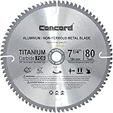 Concord Blades ACB0725T080HP 7-1/4-Inch 80 Teeth TCT Non-Ferrous Metal Saw Blade