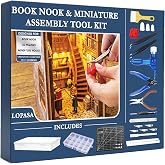 LOPASA Book Nook &amp; Miniature House Assembly Tool Kit for Starter | 15 pcs|Handy Diy Kit for Tiny Home|3D Puzzle Tools|Adult Dollhouse Kit|Premium Durable Choice
