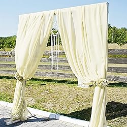 Wedding Arch Draping Fabric, 2 Panels 6 Yards Ivory
