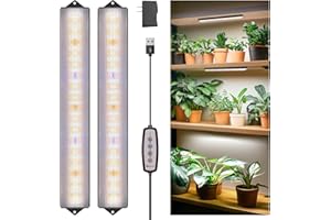 Wolezek Grow Lights for Indoor Plants, 210 LEDs Full Spectrum Plant Grow Light Strips with Upgared 4/8/12/16H Auto Timer, 13.