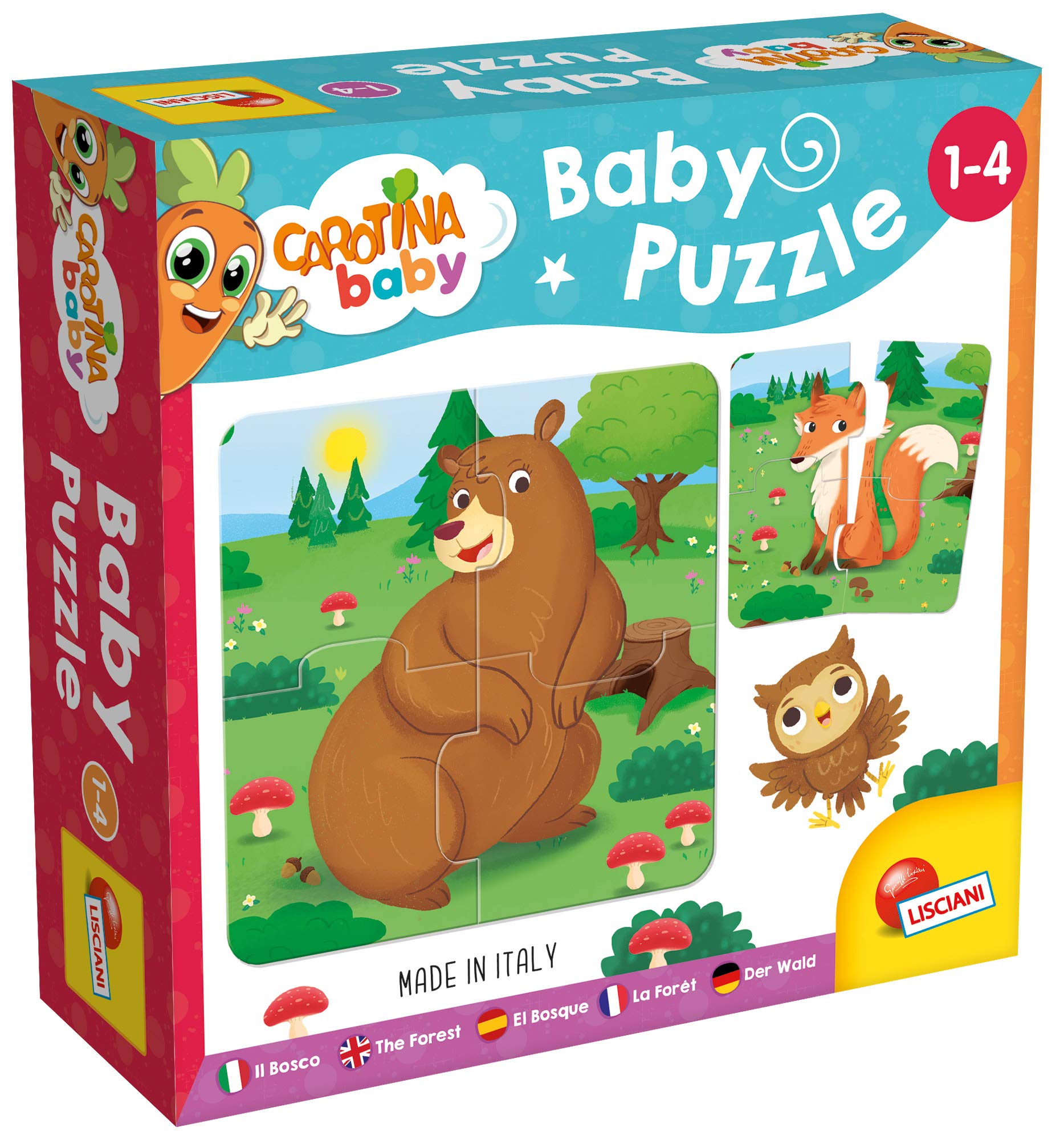 Lisciani Carotina Baby Puzzle For Kids, Forest Animals - 80076