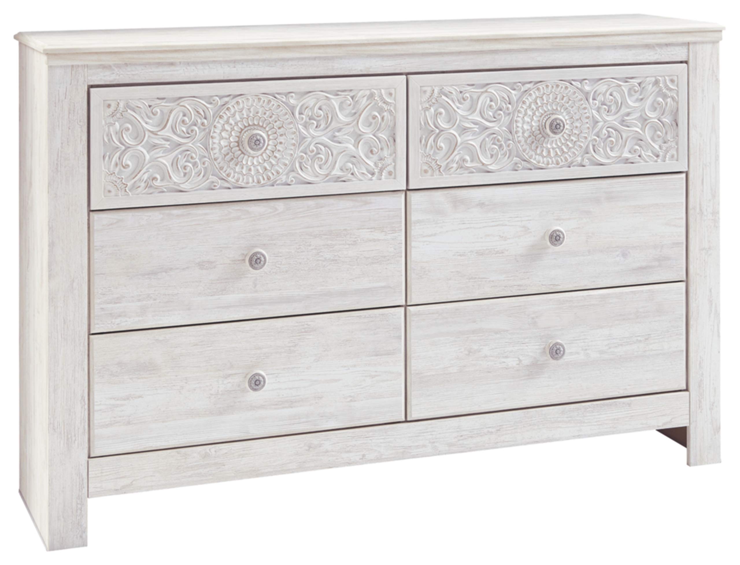 Photo 1 of ***DAMAGED***Signature Design by Ashley Paxberry Boho 6 Drawer Dresser, Whitewash