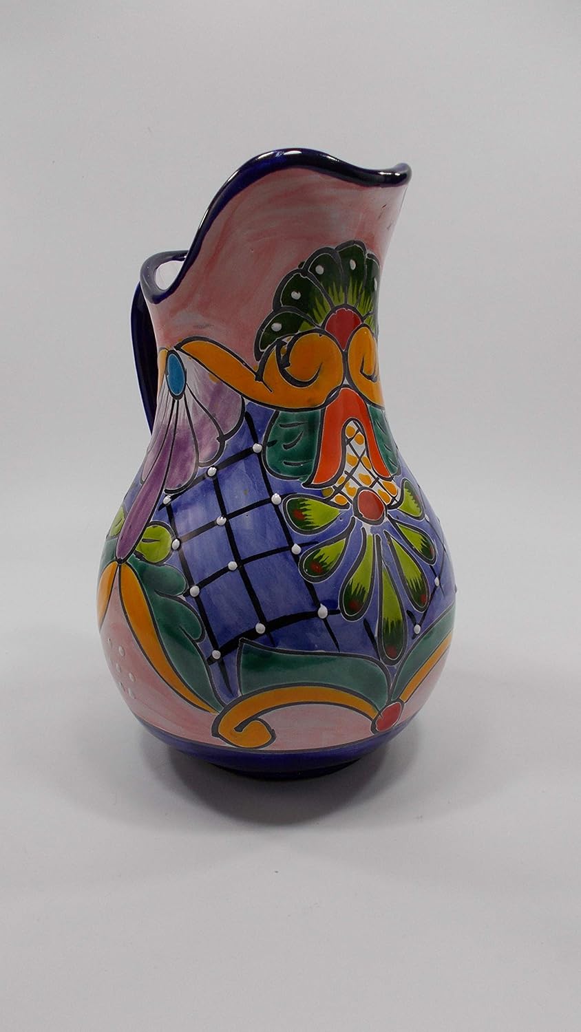 Amazon Com Talavera Water Pitcher Colorful Mexican Ceramic