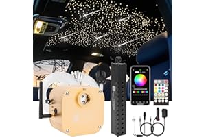 CHINLY Starlight Headliner Kit 16w Meteor Twinkle 450pcs 0.03in 9.8ft Star Lights for Car, Fiber Optic Star Ceiling Light, RGBW Bluetooth APP+Remote+Shooting Star Light Headliner Kit for Home Theater