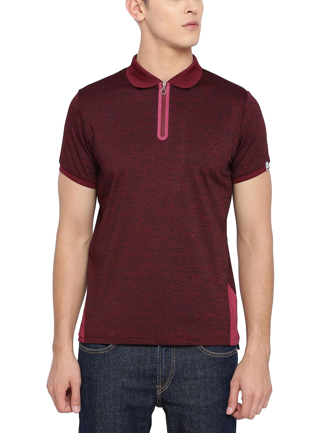 burgundy muscle fit shirt