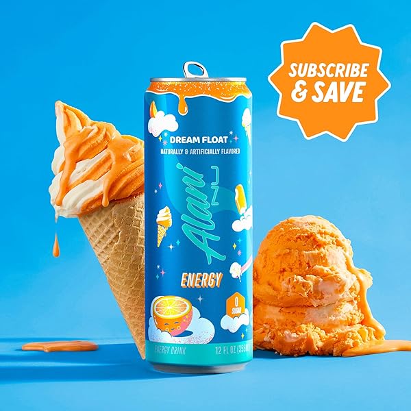 ALANI NU DREAM FLOAT, SUGAR FREE, LOW CALORIE ENERGY DRINKS, 200MG CAFFEINE, BIOTIN, B VITAMINS, ZERO SUGAR, 10 CALORIES, 12 FL OZ CANS, 24 PACK