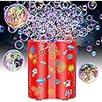 Panamalar Fireworks Bubble Machine, Automatic Bubble Blower 20000+ Bubbles per Minute for Kids, 26 Holes Bubble Machine Maker with Lights/240ml Solution/DIY Sticker for Outdoor Party Wedding Garden